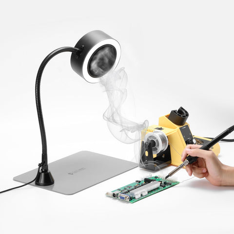SainSmart fume extractor with LED lighting offering adjustable color temperatures for precise work