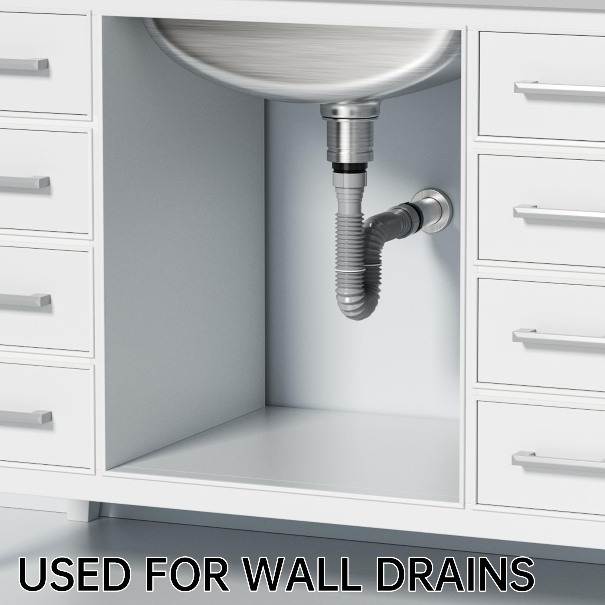 Saint Nieve flexible drain pipe kit for tight kitchen spaces