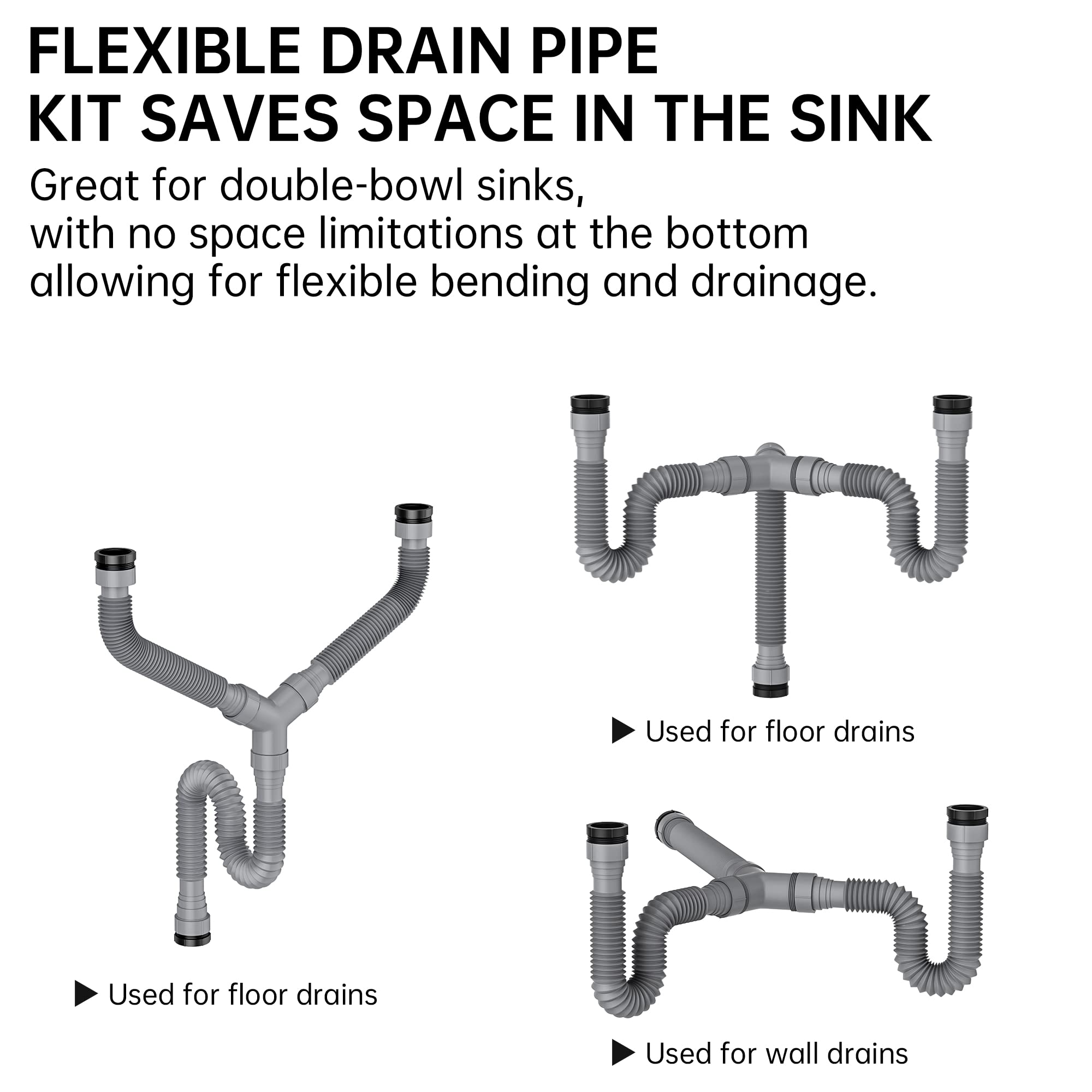 SAINT NIEVE P-Trap components including 1-1/2 inch connections ready for quick setup.