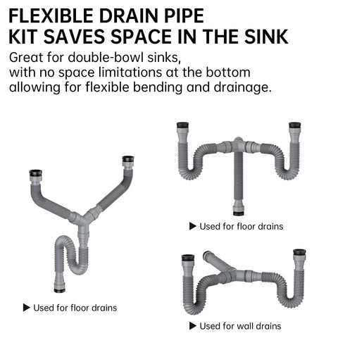 SAINT NIEVE P-Trap components including 1-1/2 inch connections ready for quick setup.