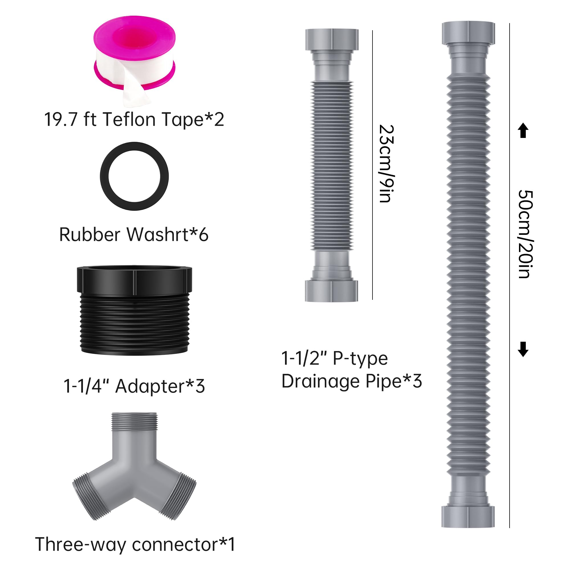 SAINT NIEVE included Teflon tape and rubber sealing rings prevent leaks.