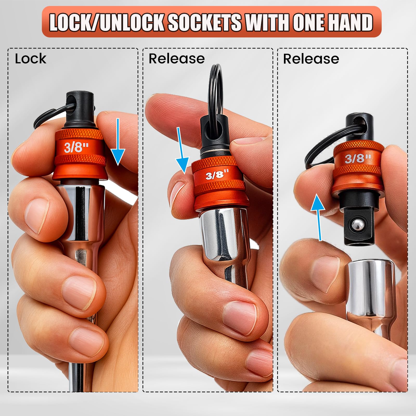 Saipe socket holder helps organize tools for fast repairs.
