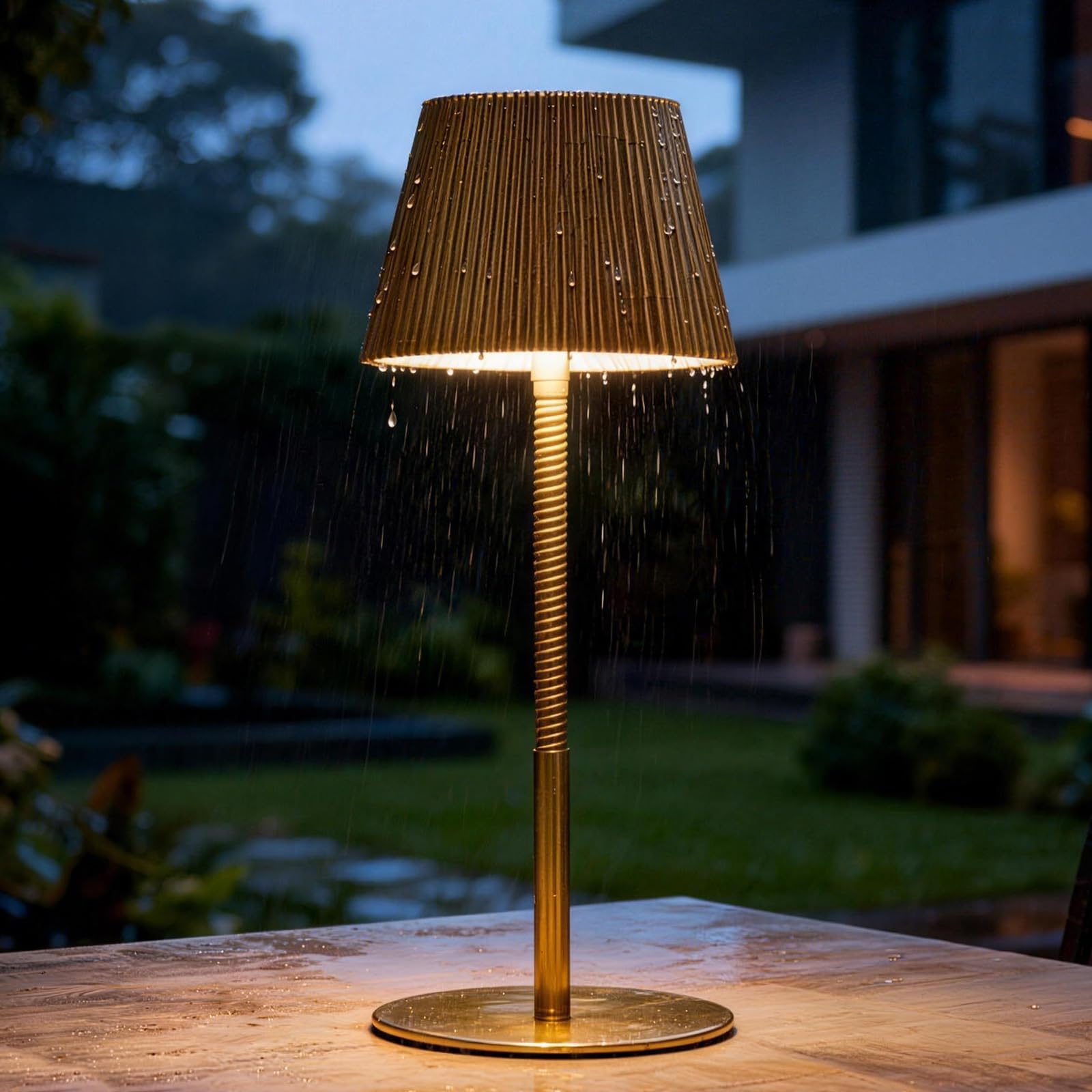 Saiweya cordless gold table lamp on desk offers portable illumination
