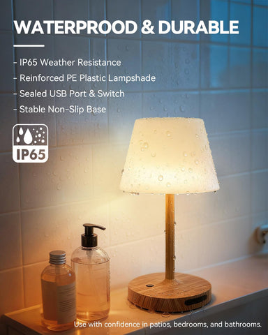 SAIWEYA IP65 waterproof LED night light suited for bathrooms and patios.