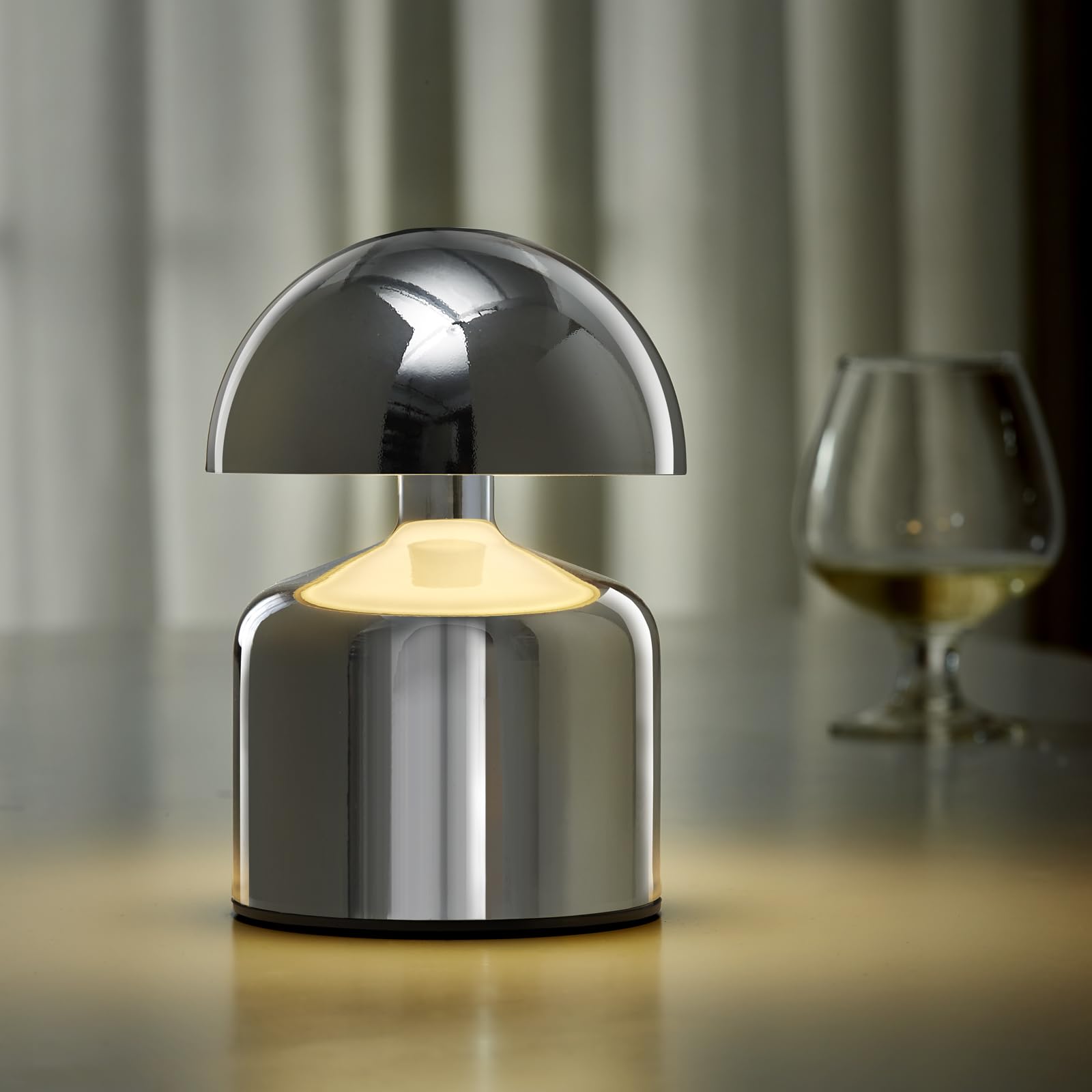 SAIWEYA mushroom lamp top view showing cordless portability for any room
