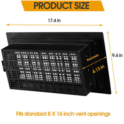 Saiyugty 8x16 foundation vent closed state helps protect interior when cool.