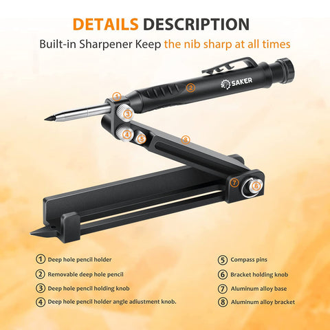 Saker visible scale helps align parallel lines accurately