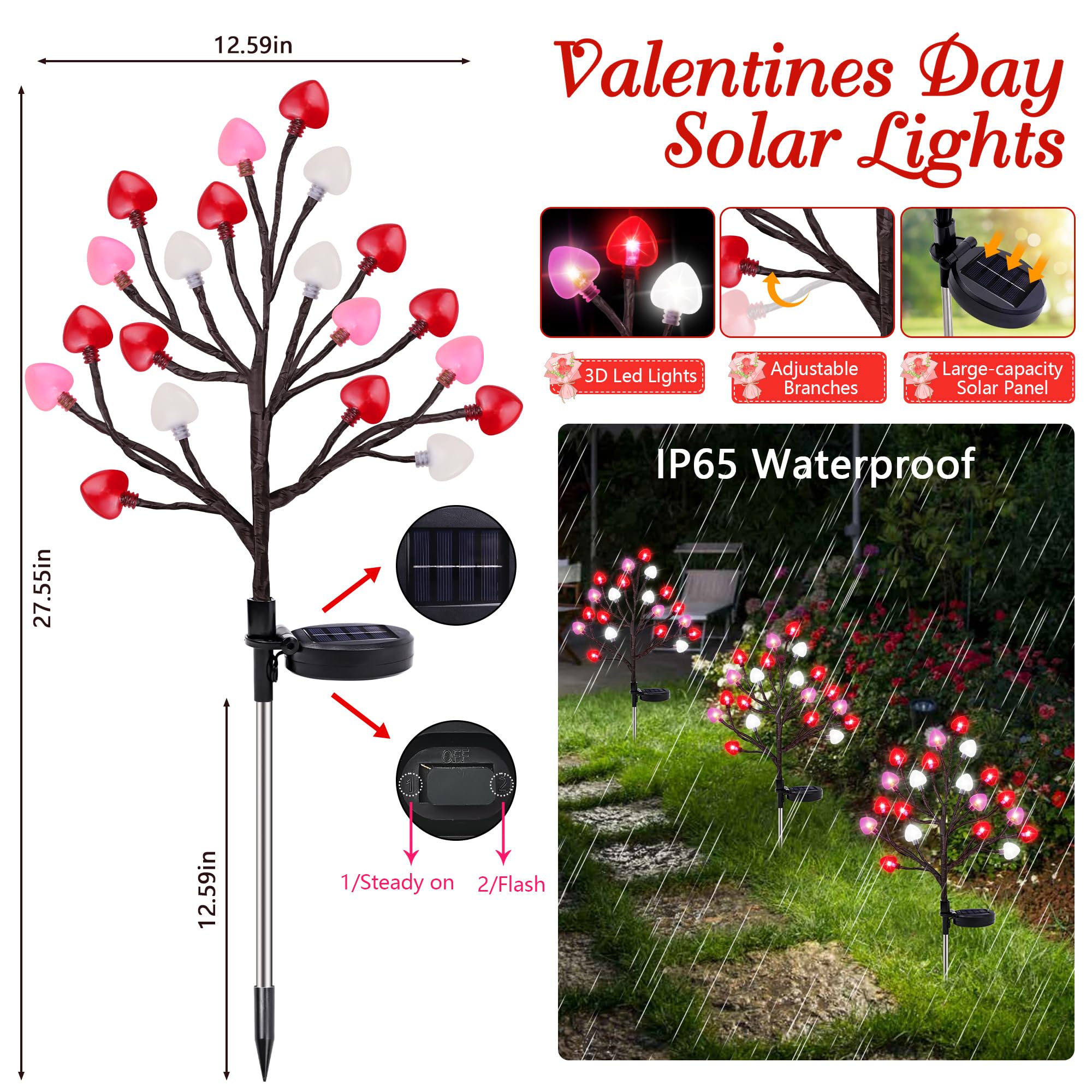 Sakayo warm LED hearts create cozy ambience for patios and gardens.