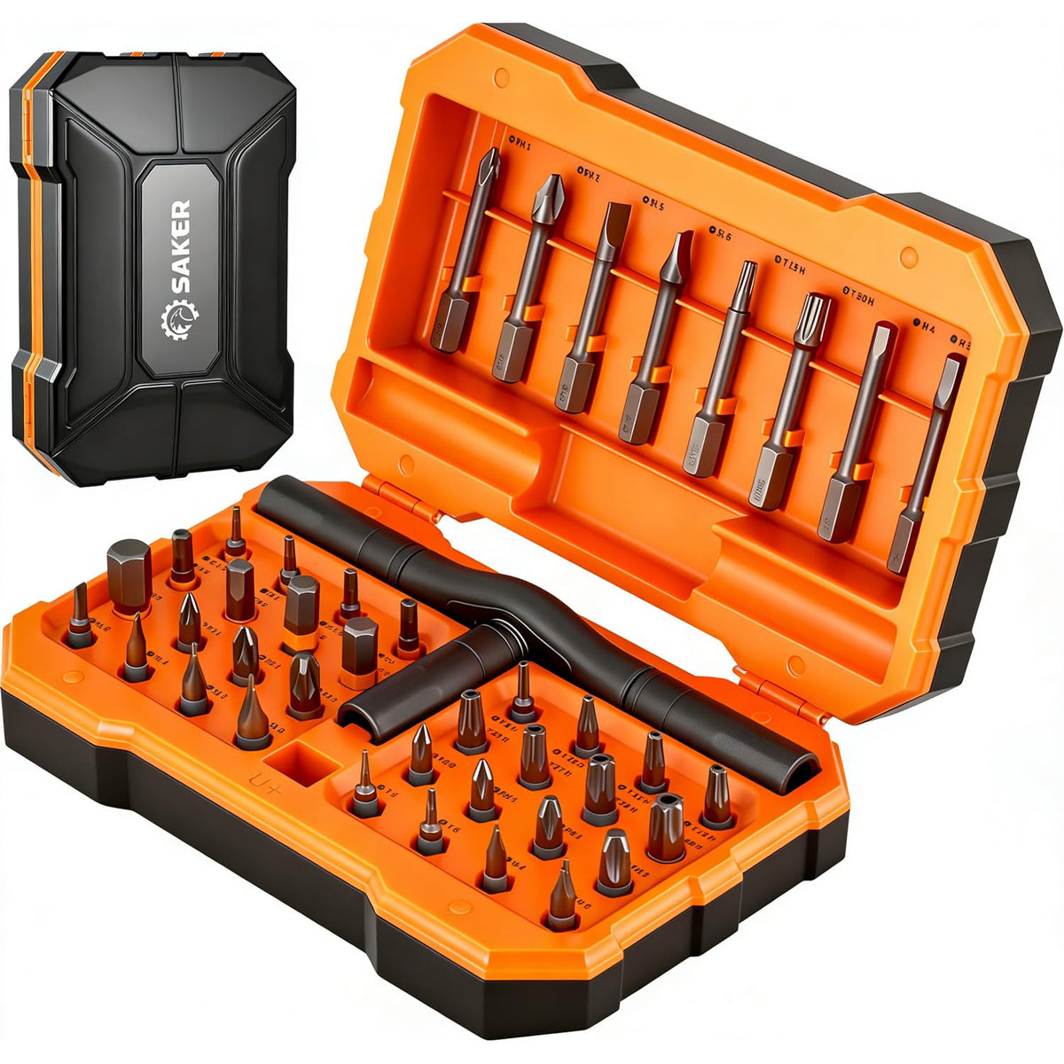 Saker 42-in-1 kit with full bit set for versatile DIY tasks