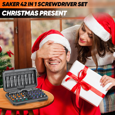 Saker 42-in-1 magnetic design keeps screws securely in place while working.