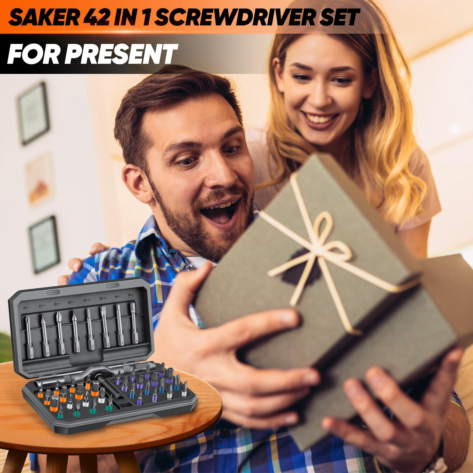 Saker 42-in-1 uses durable S2 steel bits for long-lasting performance.