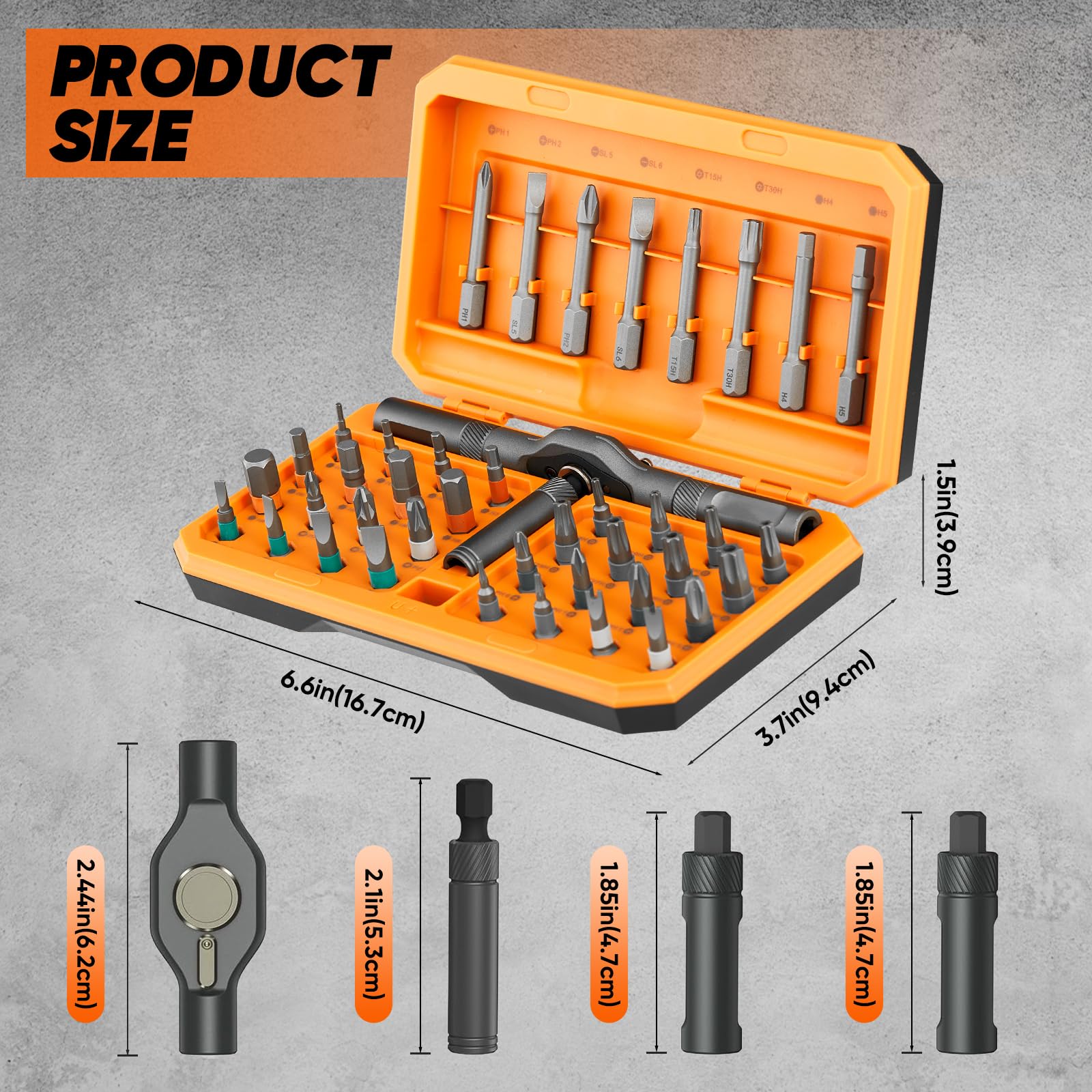 Saker 42 in 1 magnetic design aids quick bit attachment.