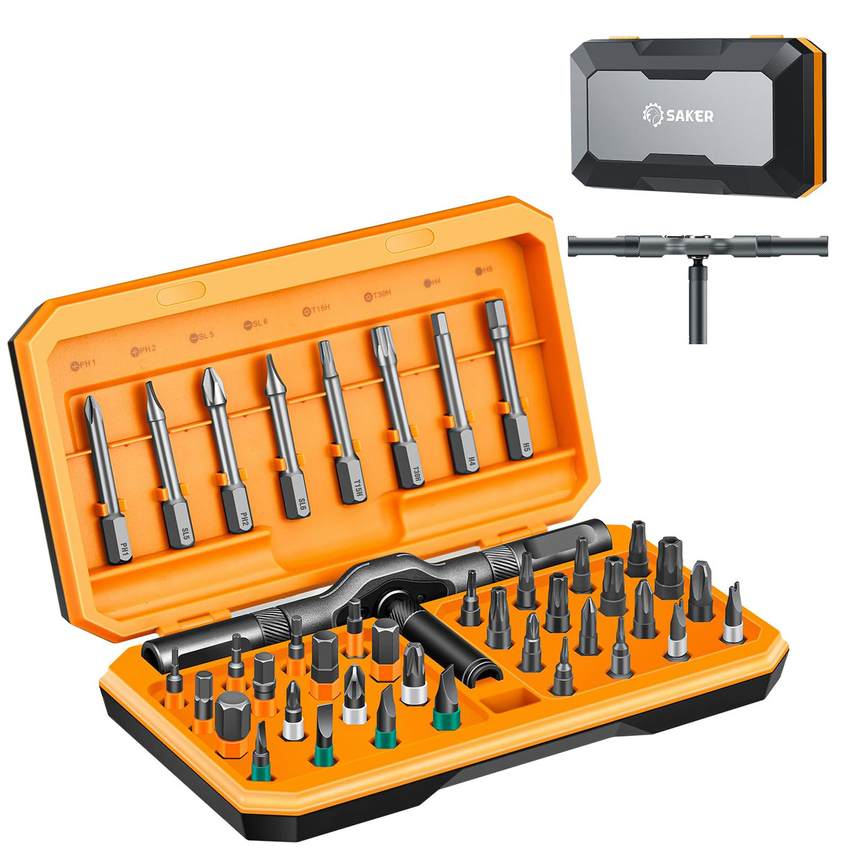 Saker 42 in 1 with T-handle for comfortable, precise repairs.