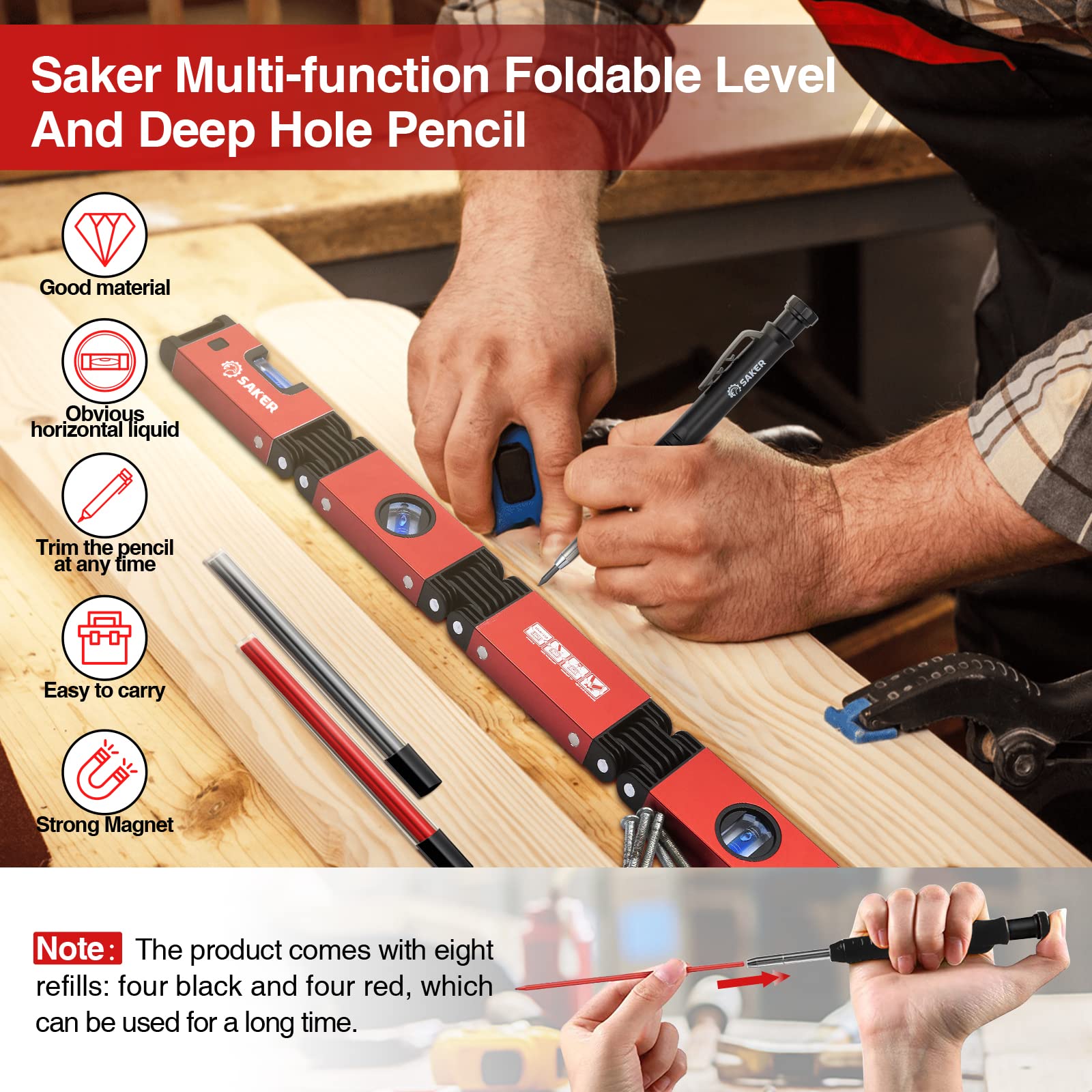 Saker ABS connectors and TPR endcaps for durability