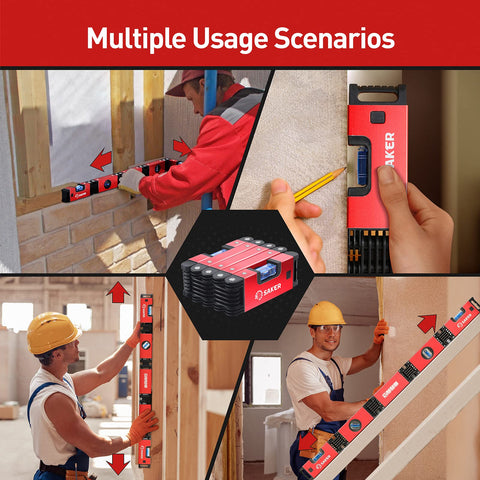 Saker compact level helps align shelves and tiles with confidence.