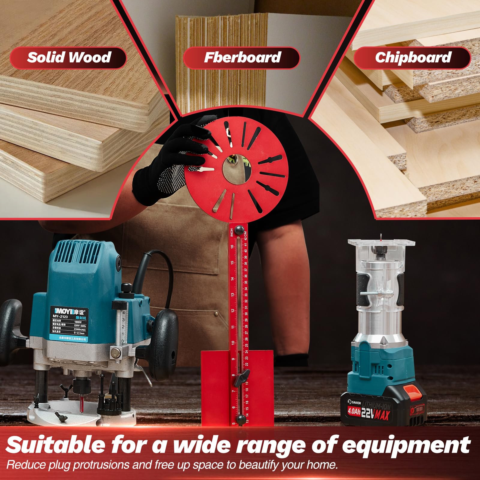 Saker complete setup for circle cutting and edge trimming projects