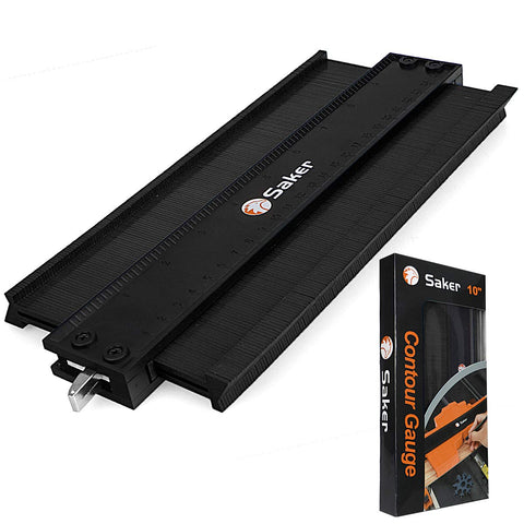 Saker Contour Gauge 5in demonstrates precise tiling template capability.