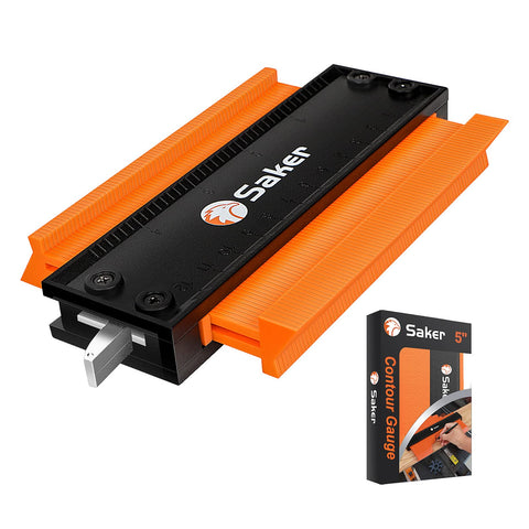 Saker Contour Gauge 5-inch lock demonstrates precise shape copying for irregular surfaces