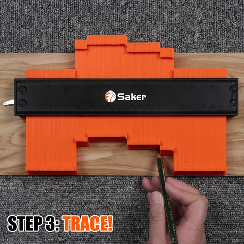 Saker contour gauge is easy to use with 5 inch and 10 inch scales.