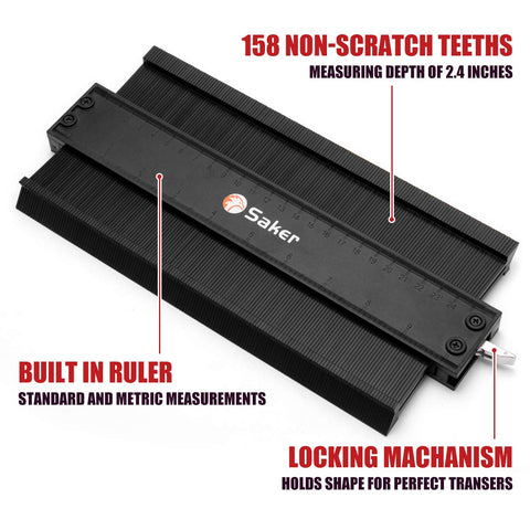 Saker Contour Gauge is easy to use for irregular shapes.