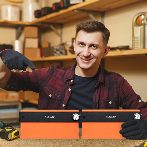 Saker contour gauge moulding template facilitates accurate edge transfer