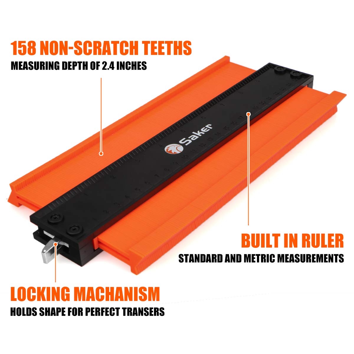 Saker Contour Gauge supports auto body and metalworking projects with precise tracing.
