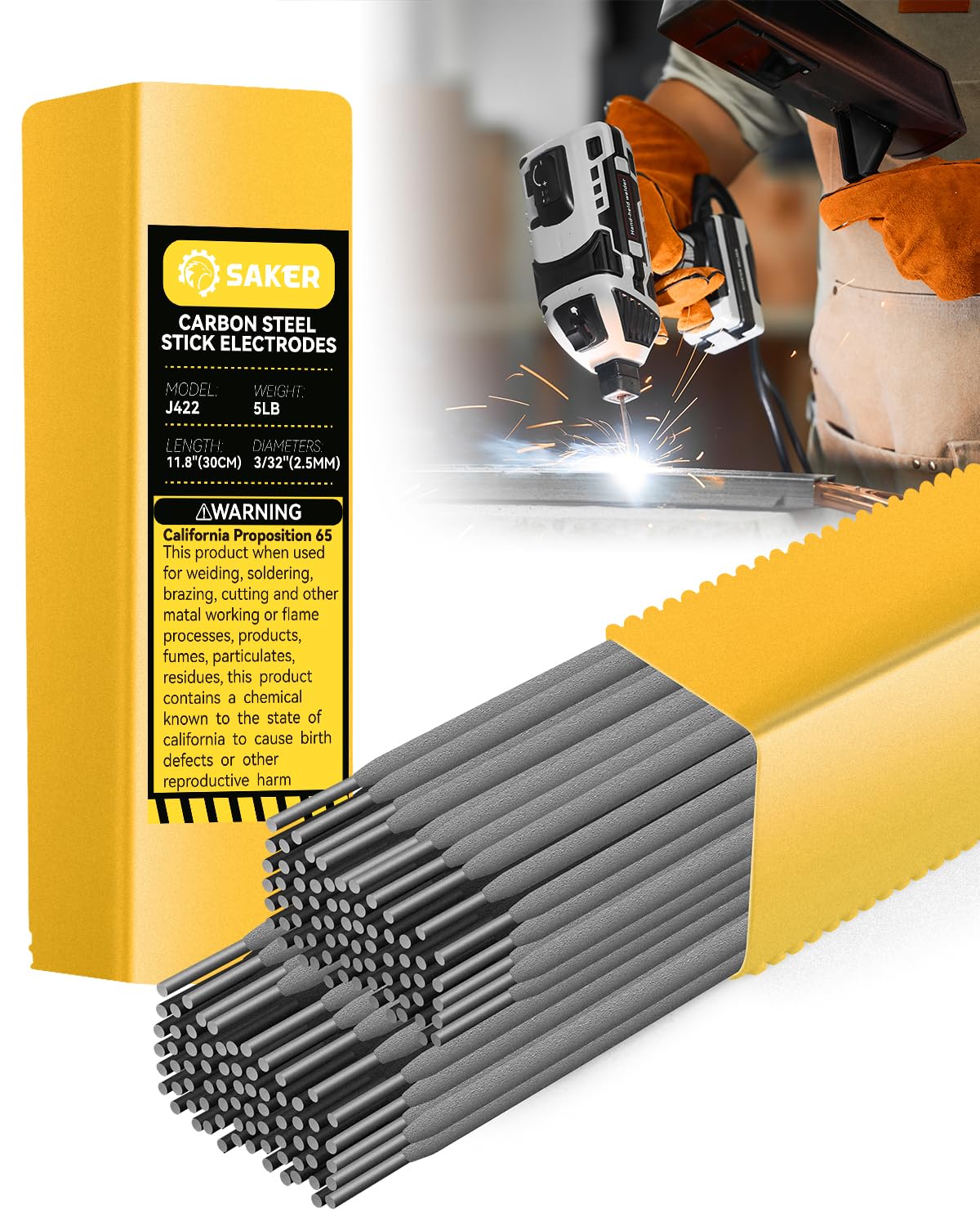 Saker E6013 rod 3/32 inch bundle for versatile low-carbon steel welding