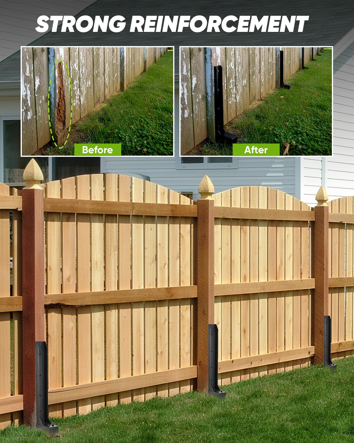 Saker easy installation without digging enables quick fence repairs.