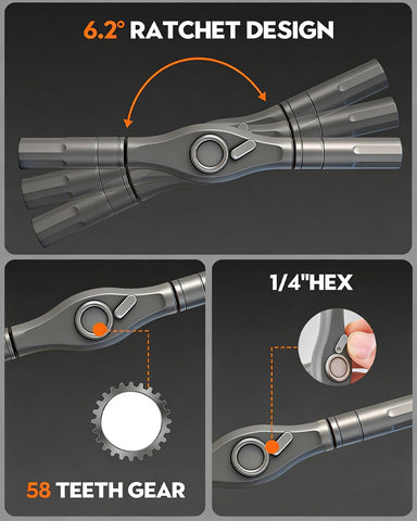 Saker ergonomic T-handle ratchet close-up demonstrates comfortable grip and efficiency in tight spaces.
