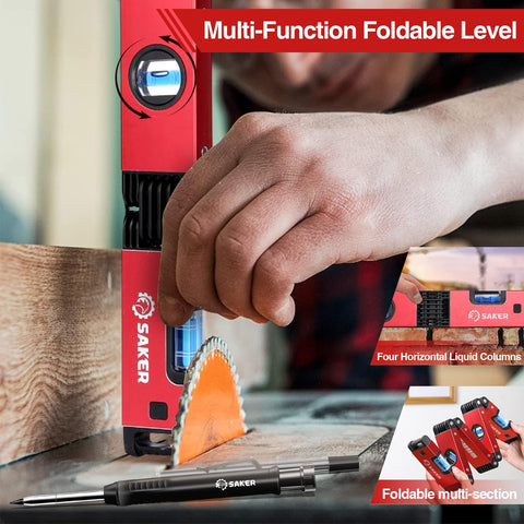 Saker foldable level measuring angles on pipes and stairs