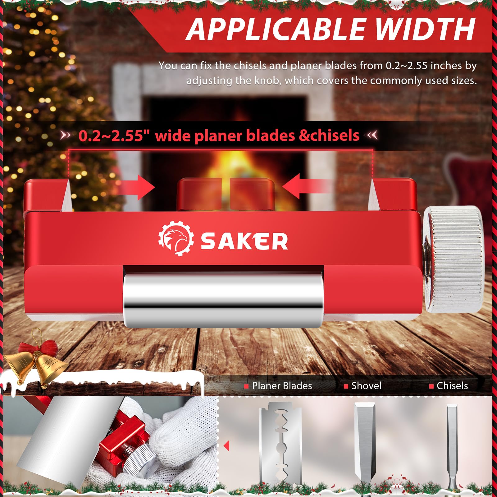Saker honing guide metal stud lock keeps blades in place during use