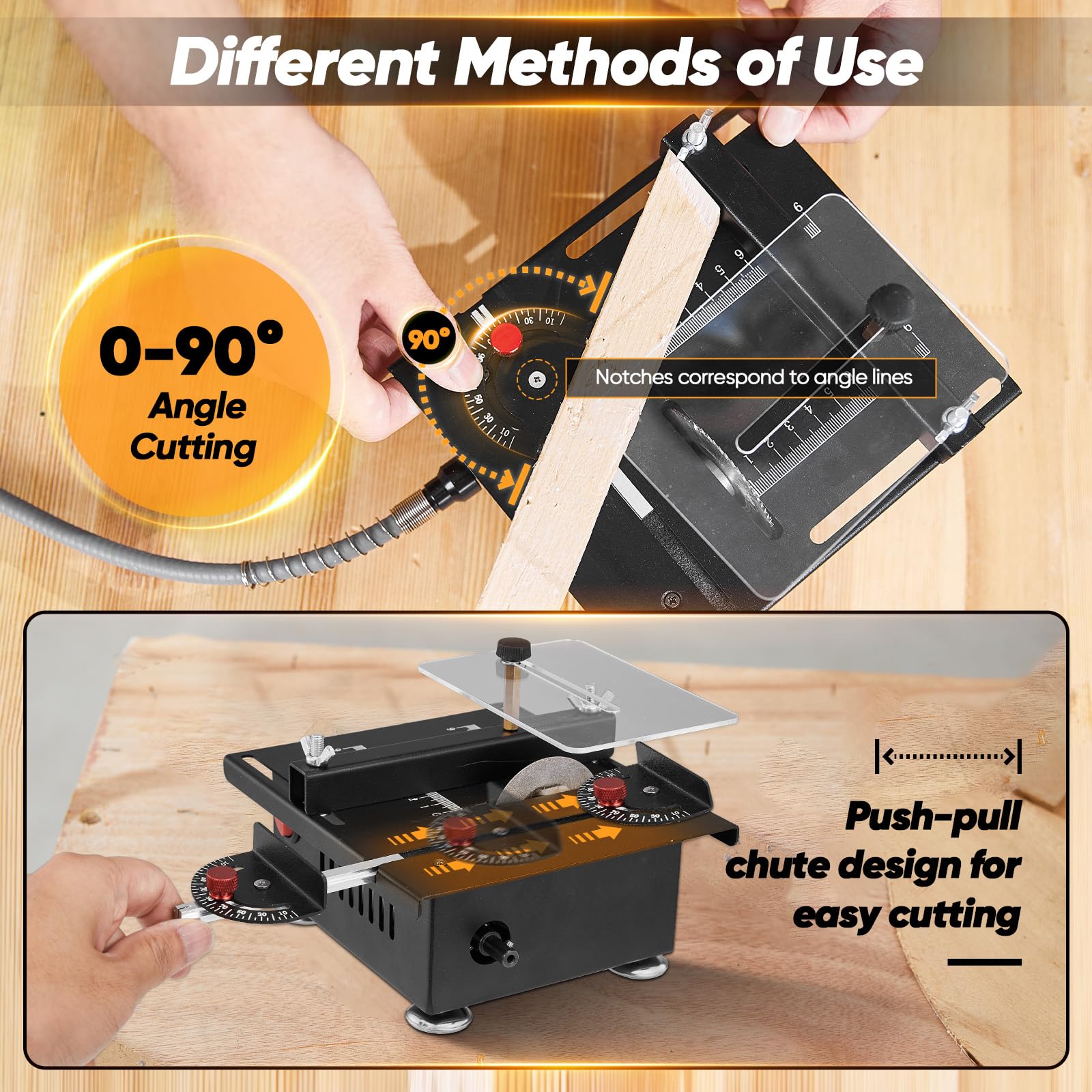 Saker anti-slip feet prevent movement during operation