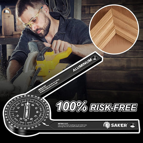 Saker CNC-machined aluminum protractor for durable, accurate angles.