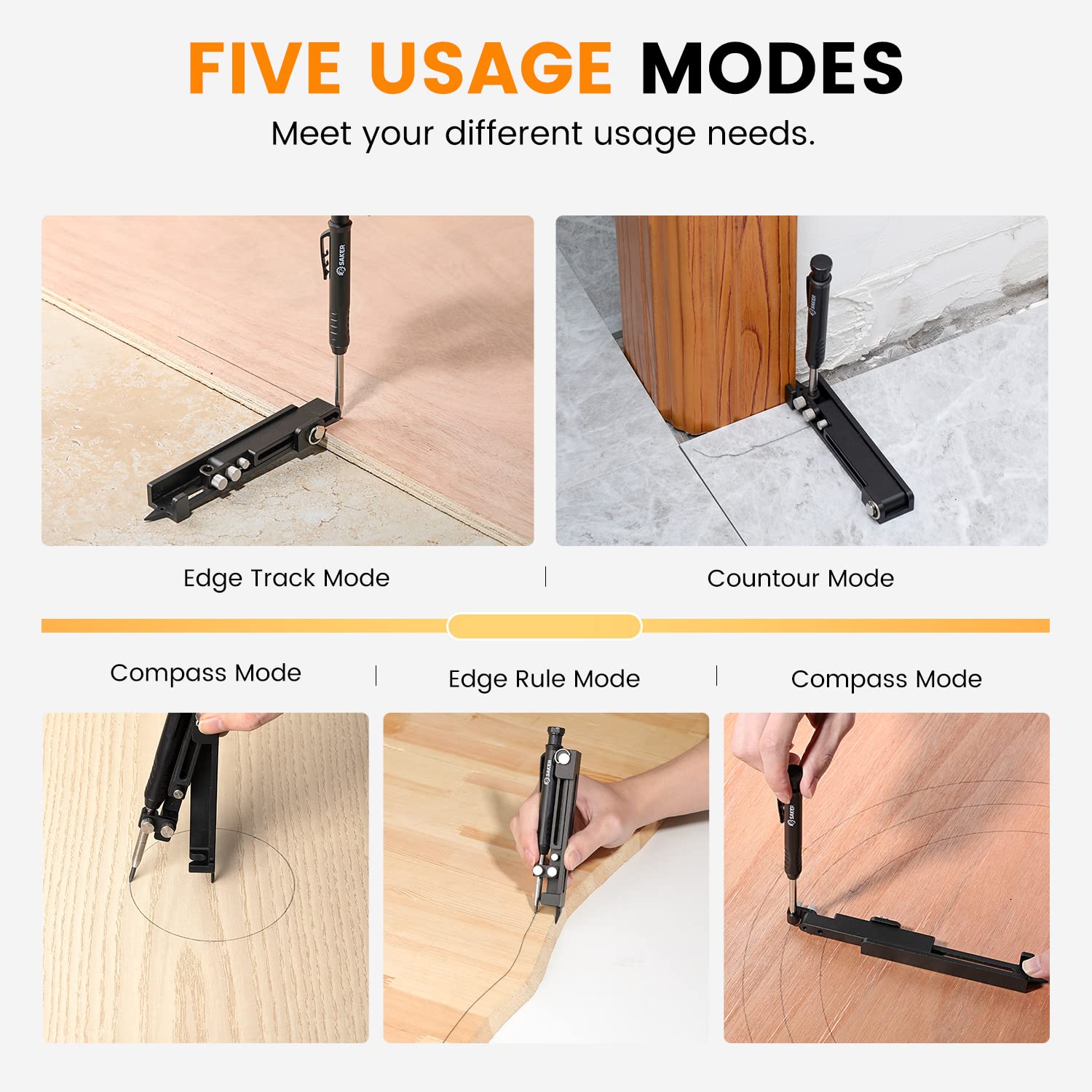 Durable aluminum alloy body with anodized finish resists wear.