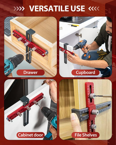 Saker portable folding jig for compact storage and on-site drilling tasks.