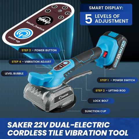 Saker portable tile installation machine enabling convenient one‑handed use