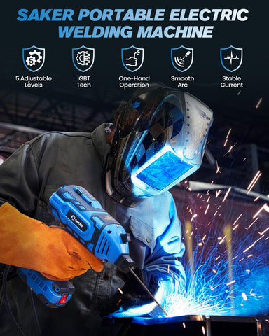 Saker 110V welder featuring IGBT inverter for stable current and clean welds.