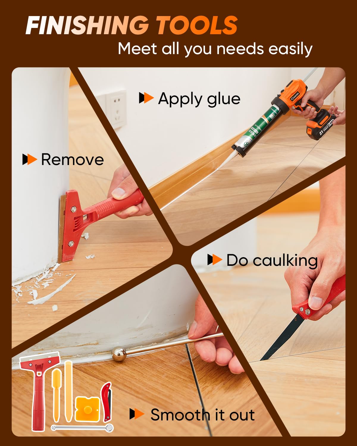 Saker pro kit includes essential tools for clean seals.