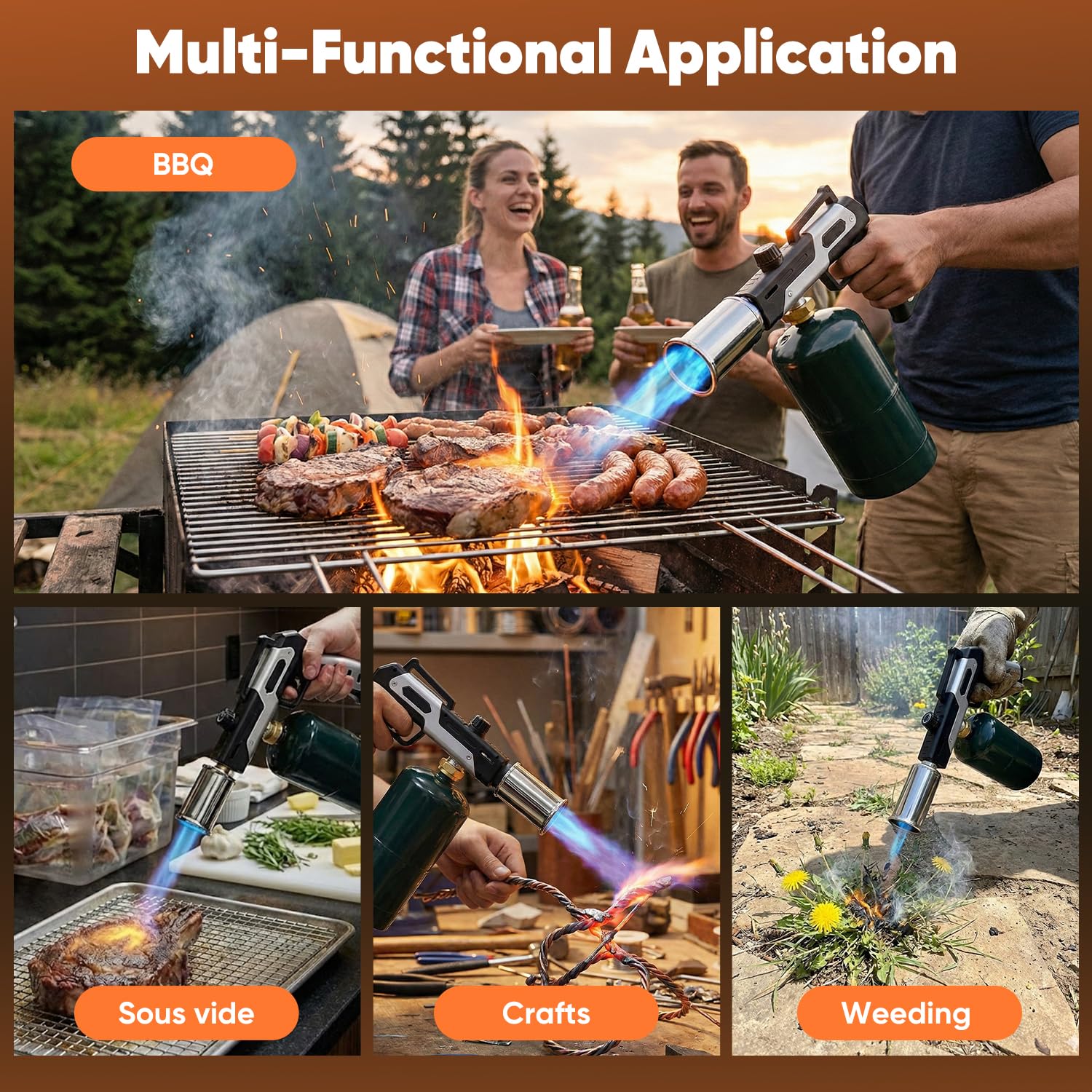 Saker propane torch ideal for grilling searing and BBQ