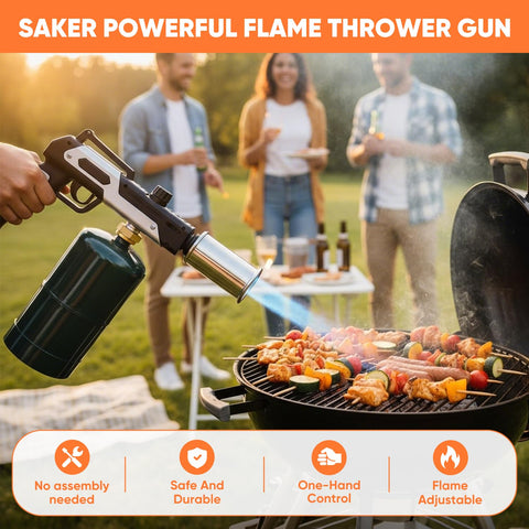 Saker torch one-trigger ignition for quick flame start