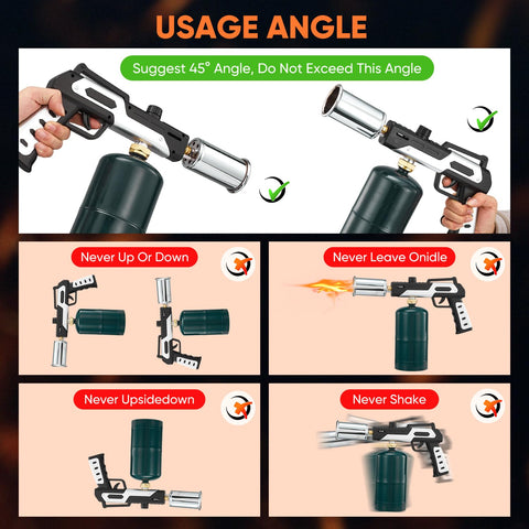 Portable Saker torch for grill-side searing and outdoor cooking