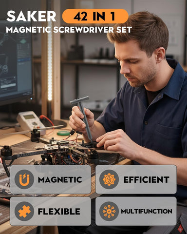 Saker T-handle ergonomic grip for comfortable screwdriving