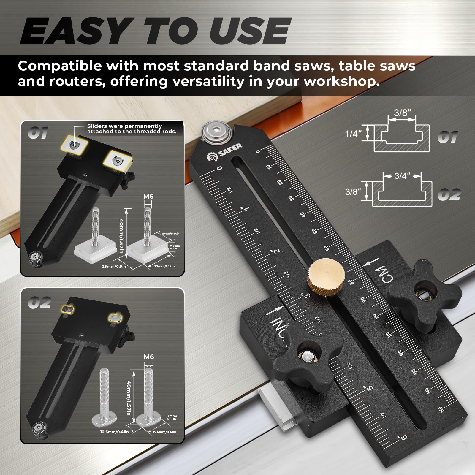 Saker Thin Rip Jig extended range for versatile narrow cuts.