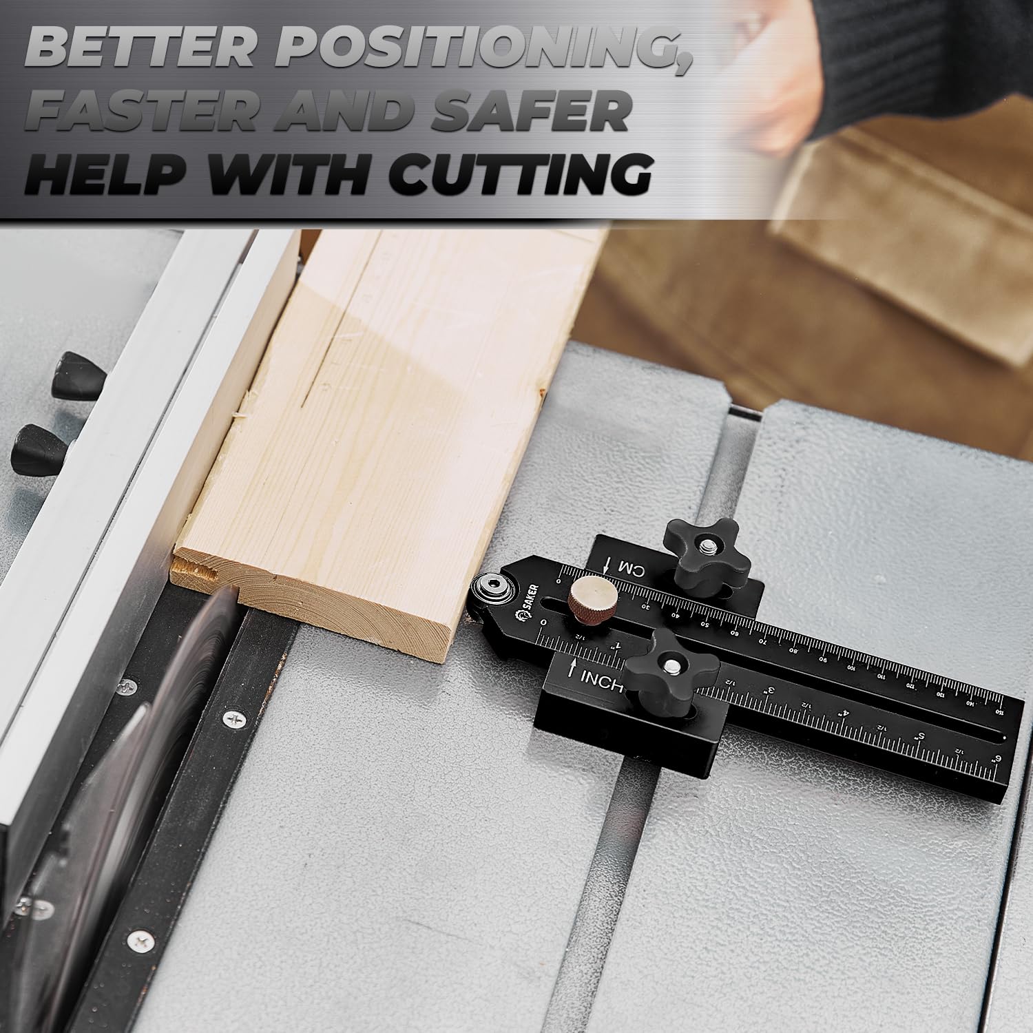 Saker jig delivers 1/32-inch precision for consistent sizing.