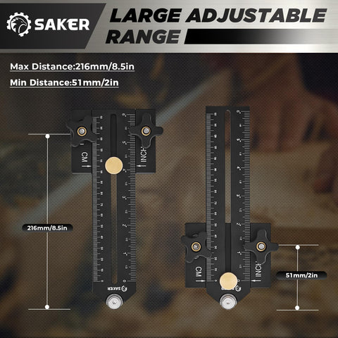 Saker jig with sliders and T-bolts for secure slot alignment during setup.