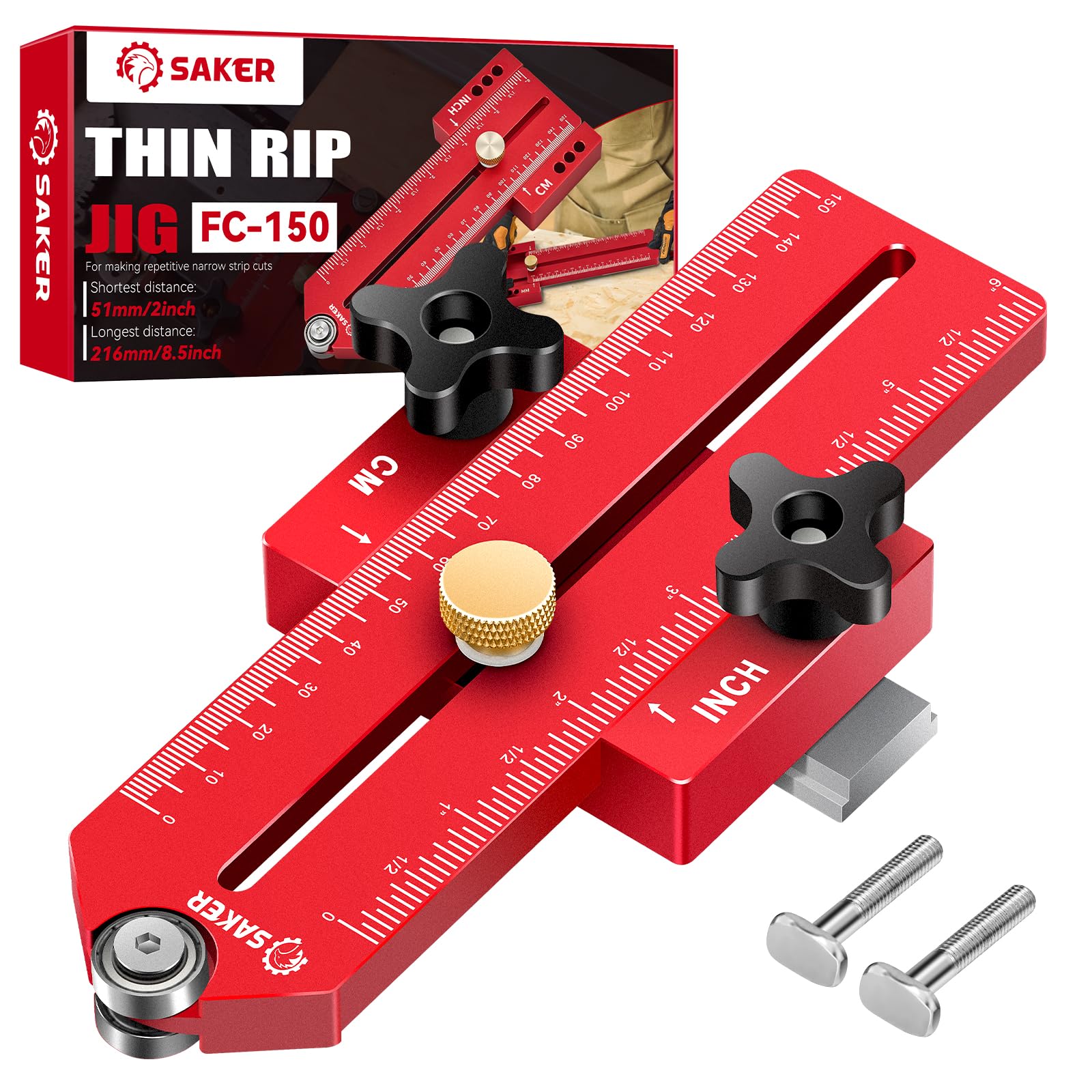 Saker Thin Rip Jig base provides table saw stability for accurate setups