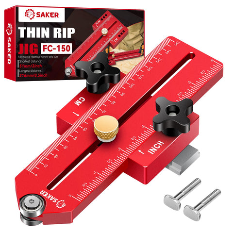 Saker Thin Rip Jig base provides table saw stability for accurate setups