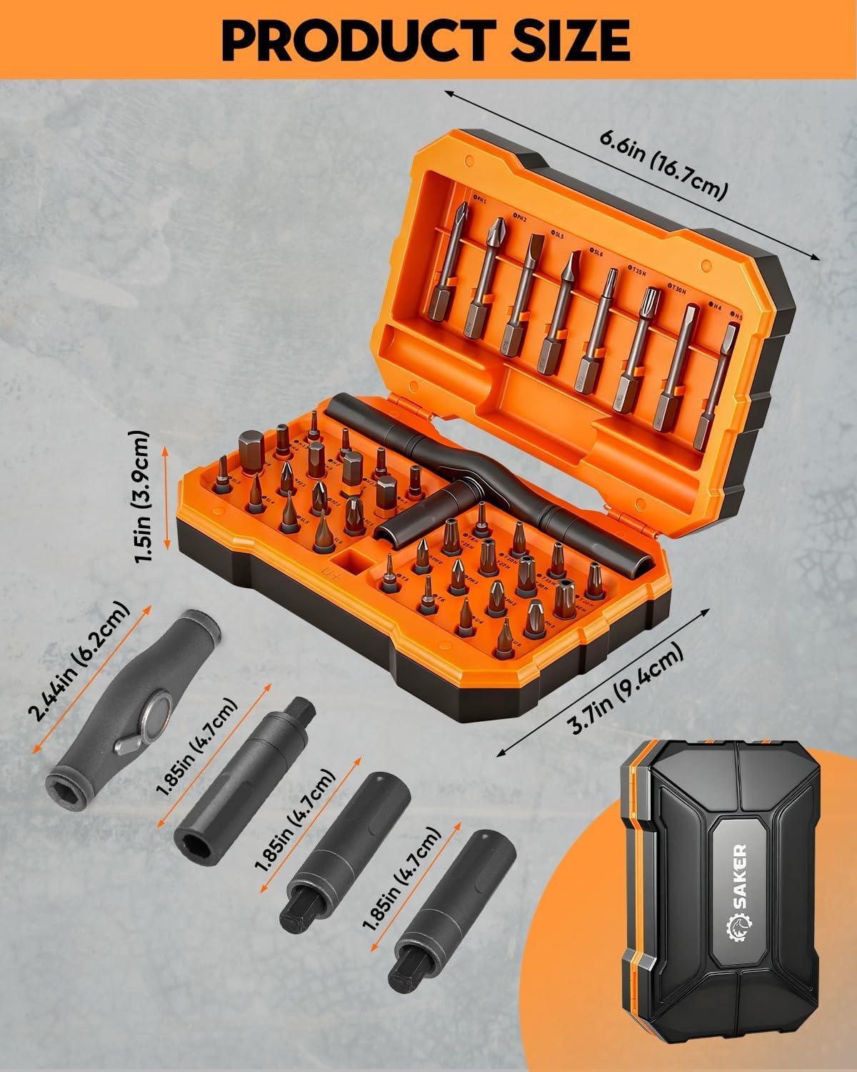 Saker portable kit ready for home, garage, or travel use