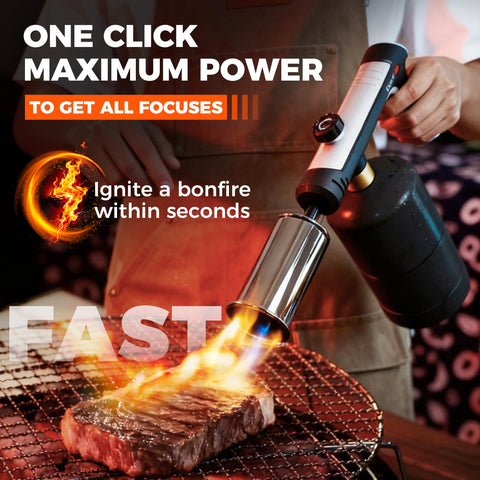 SakerNeo Professional Torch high-heat flame for rapid grilling and soldering prep.