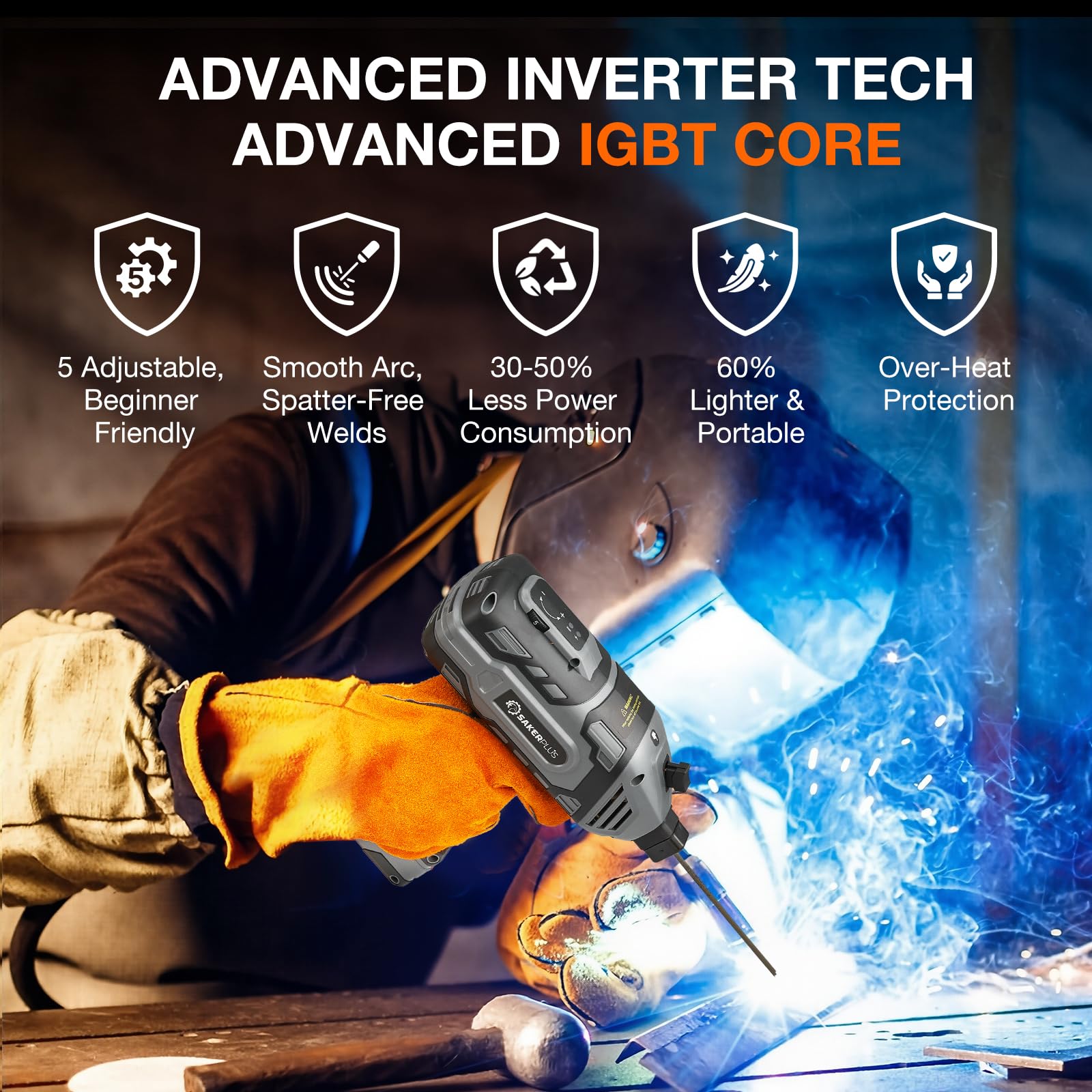 SakerPlus 110V welder ready for generator use on remote sites